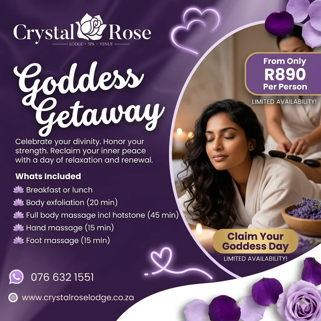 Goddess Getaway — Crystal Rose Lodge spa special